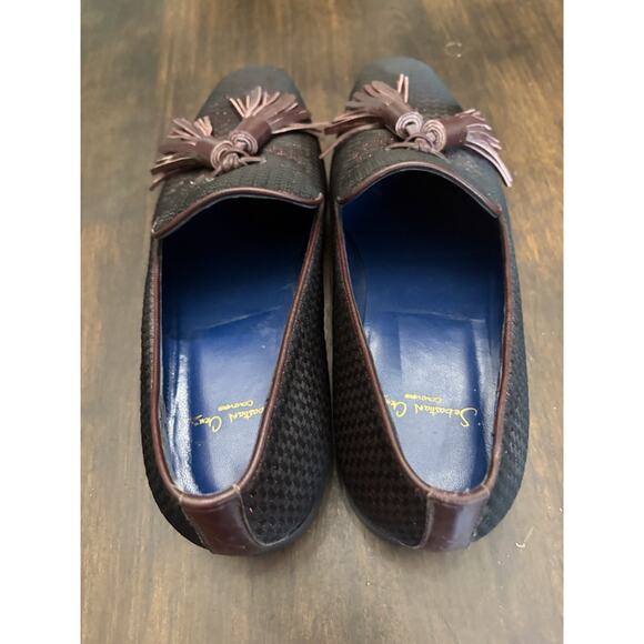 Sebastian Cruz Couture Men’s Burgundy Diamanté Loafers Tassle 41 Size 8 $1495